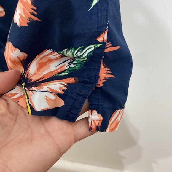 Aeropostale Mens Hawaiin Shirt Medium Tropical Floral Button Up Short Sleeve - Picture 9 of 11